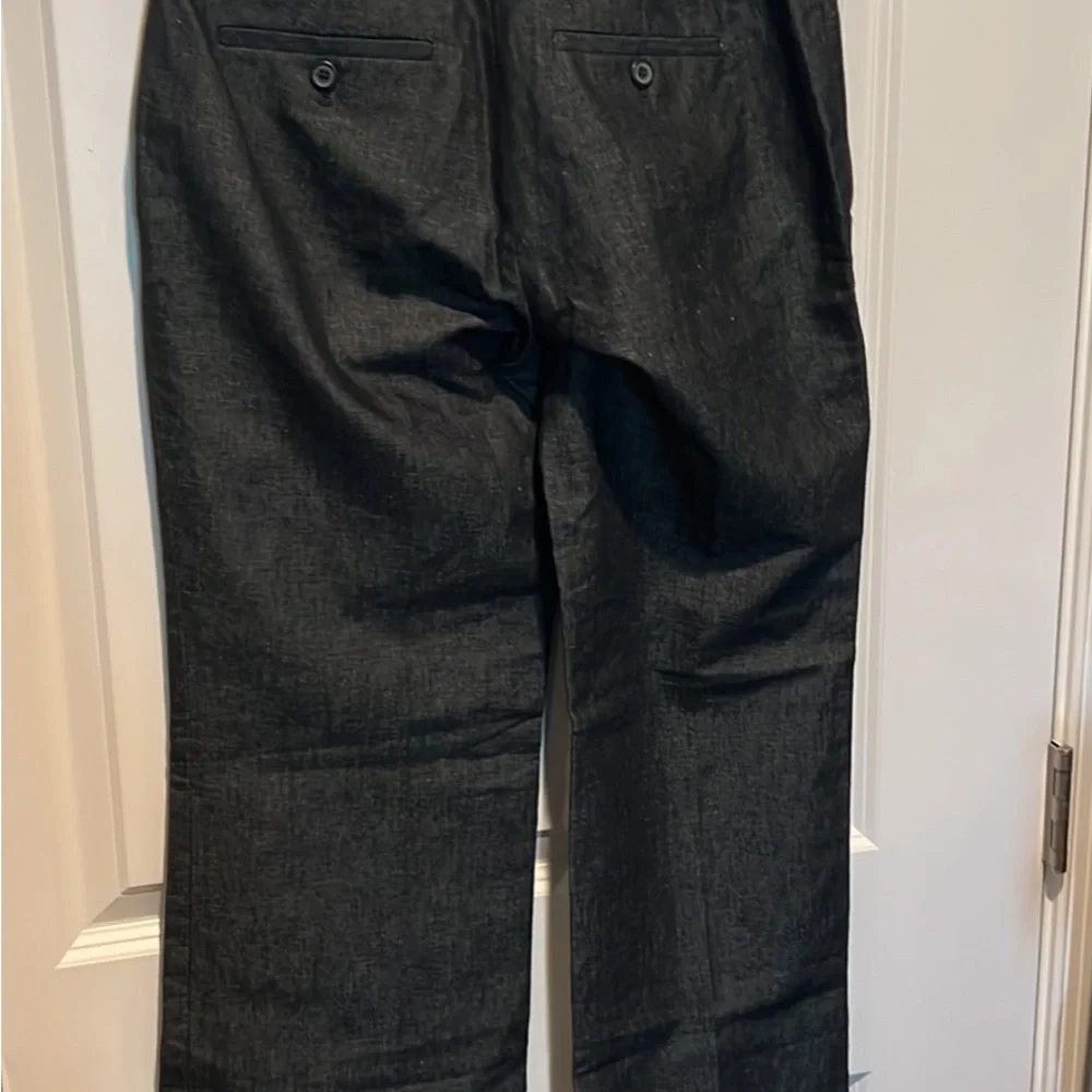 LOFT Dark Gray Denim Jacket with Striped Lining